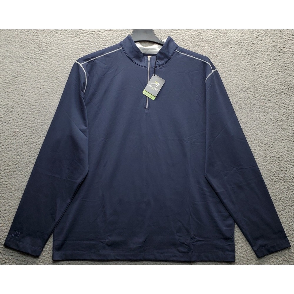 Ahead Golf 1/4 Zip Pullover Mens XL Navy Moisture Wicking Athletic Performance